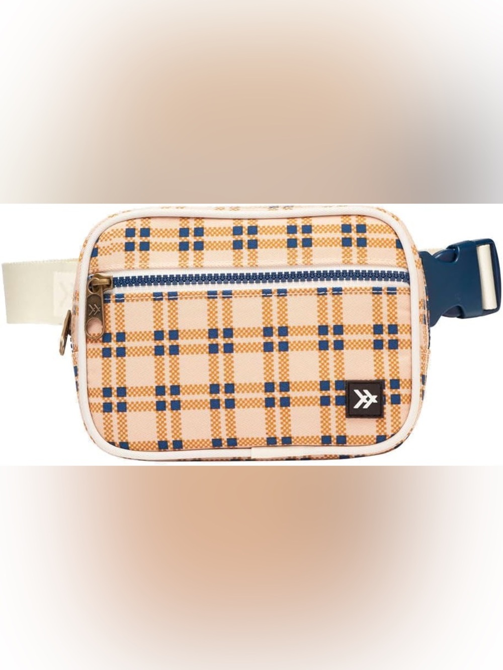 THREAD Willow Plaid Fanny Pack Belt Bag Pink Blue Adjustable Crossbody NWT